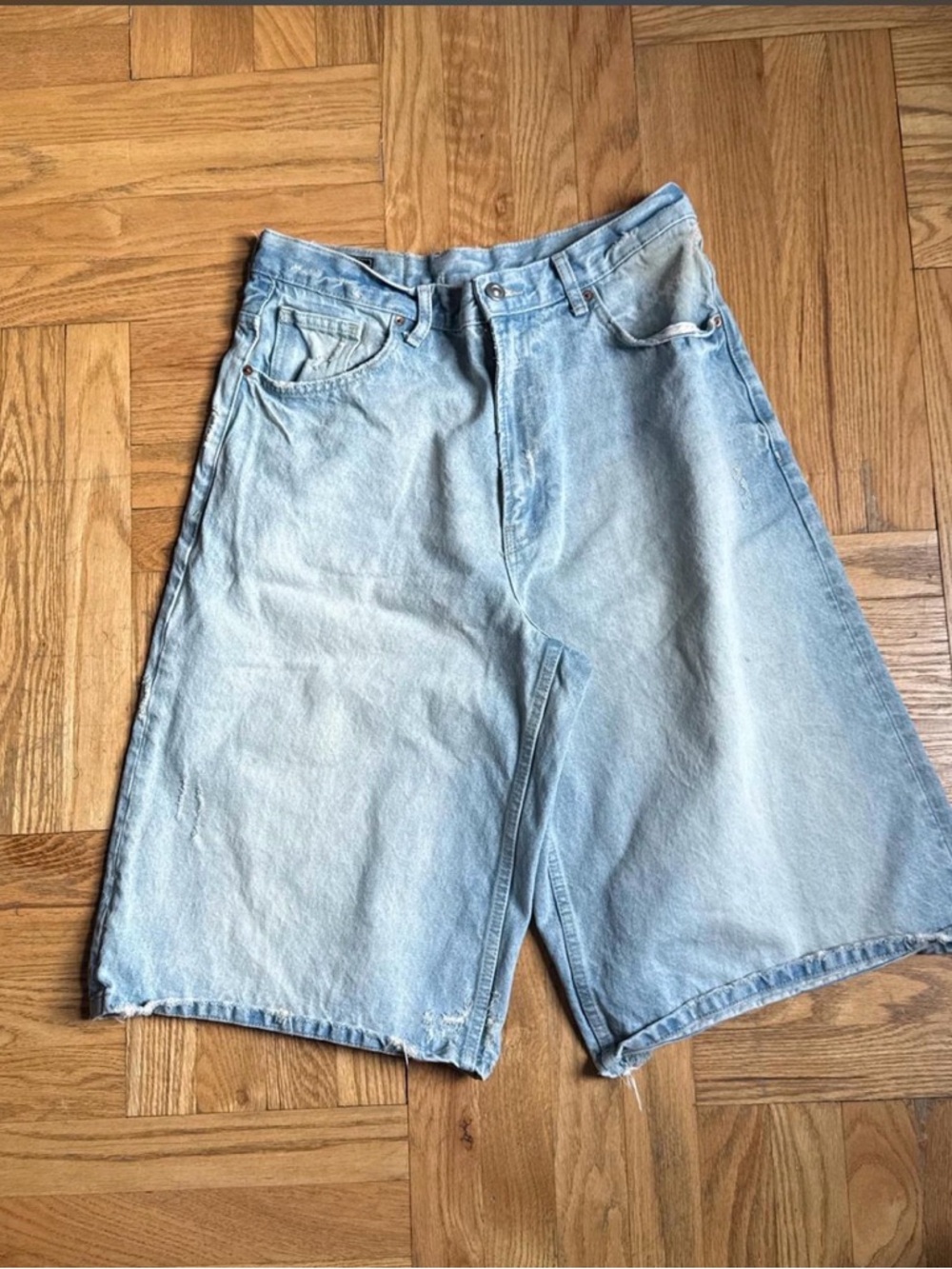Light Wash Zara baggy denim Shorts